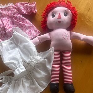 Adorable Rag Doll with Red Hair and Pink Outfit